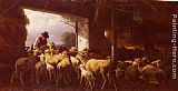 Christian Friedrich Mali Feeding The Sheep painting